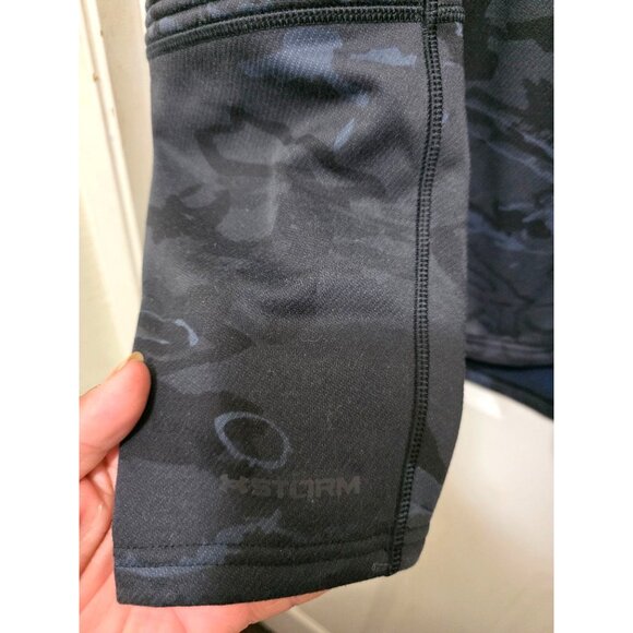 Under Armour Men's Black Camo Pullover Hoodie Ribbed Sleeves & Kangaroo Pocket S - Picture 7 of 11